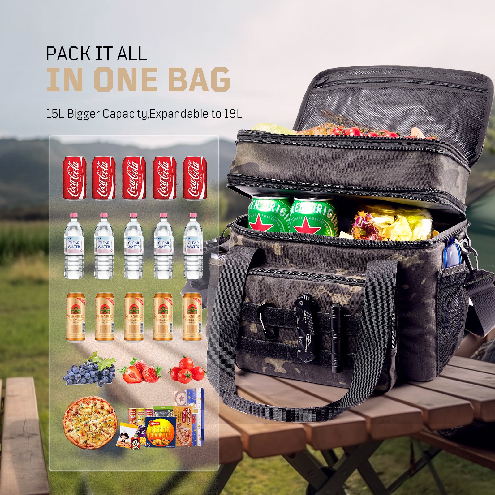 1TG Tactical Nylon Insulated Lunch Bag 18L-24L